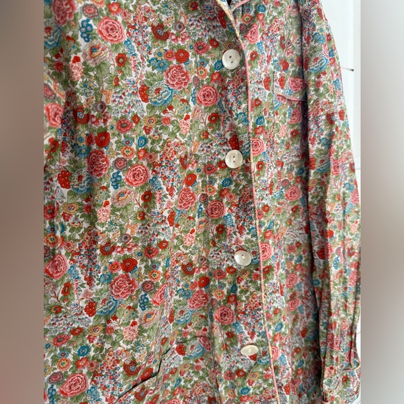 Roller Rabbit Elysian Day Floral Button-Down Loungewear shirt Size S - Picture 5 of 6